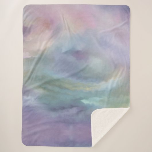 Couverture Sherpa Les Pastels Whimsical | Dreamy Muted Rainbow Mottl (Devant)