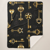 Couverture Sherpa Les Patters de Seamless avec Golden Keys (Devant)