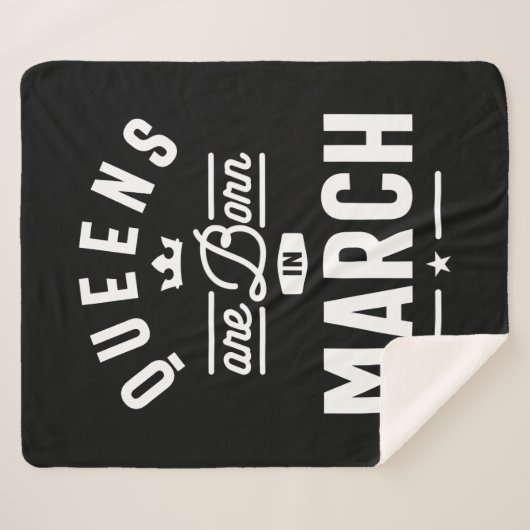 Couverture Sherpa Les Reines Sont Nées En Mars Anniversaire Cadeaux (Devant (Horizontal))