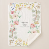 Couverture Sherpa Les stat de naissance de bébé rougissent art (Devant)