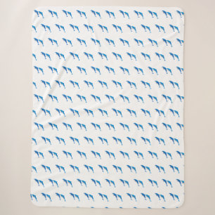 COUVERTURE SHERPA L'ÉTÉ, DES DOLPHINS GRIS ET BLEU FUNNY