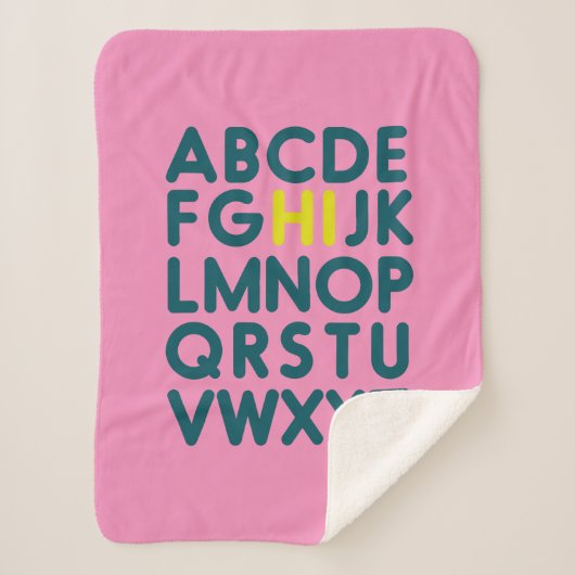 Couverture Sherpa Lettre alphabet simple en rose (Devant)