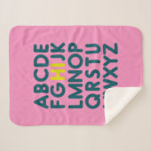 Couverture Sherpa Lettre alphabet simple en rose (Devant (Horizontal))