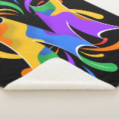 Couverture Sherpa Lettre arc-en-ciel M Monogramme Abstrait (3/4)