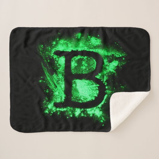 Couverture Sherpa Lettre B - Alphabet majuscule vert (Devant (Horizontal))