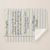 Couverture Sherpa Lettre d'amour manuscrite ou message personnalisé (Devant (Horizontal))