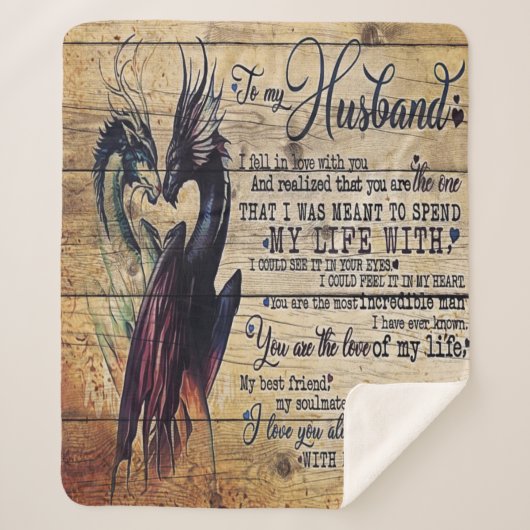 Couverture Sherpa Lettre de citation d'amour à mon mari (Devant)