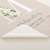Couverture Sherpa LETTRE Florale rose pâle M Script bébé Statistique (3/4)