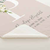 Couverture Sherpa LETTRE Florale rose pâle P Script bébé Statistique (3/4)