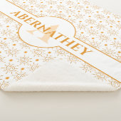 Couverture Sherpa Lettre initiale Monogramme et nom main tiré Sun (3/4)