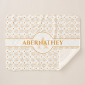 Couverture Sherpa Lettre initiale Monogramme et nom main tiré Sun (Devant (Horizontal))