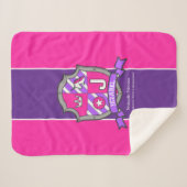 Couverture Sherpa Lettre J Jezabel nom signifiant unicorne rose viol (Devant (Horizontal))