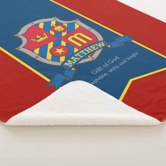 Couverture Sherpa Lettre M Matthew nom personnalisé signifiant armoi (3/4)