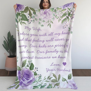 Couverture Sherpa Lettre manuscrite customisée Amour Message Femme