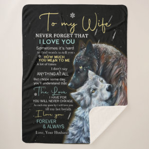 Couverture Sherpa Lettre personnalisée à ma femme