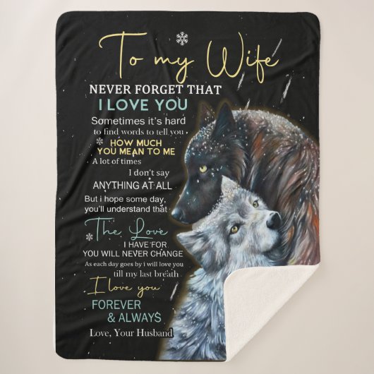 Couverture Sherpa Lettre personnalisée à ma femme (Devant)