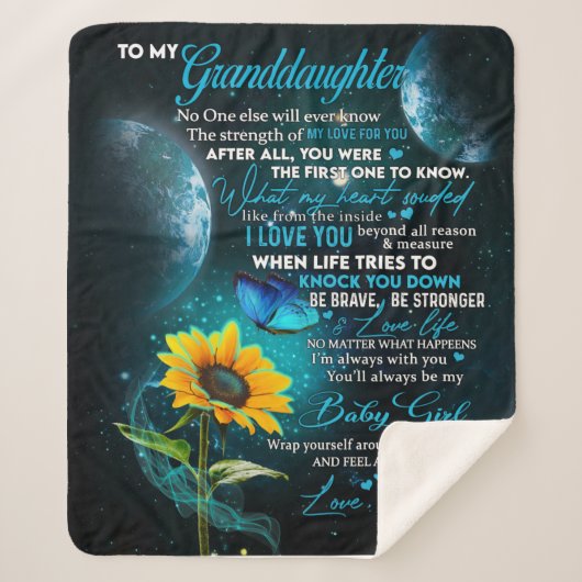 Couverture Sherpa Lettre personnalisée à ma petite-fille (Devant)