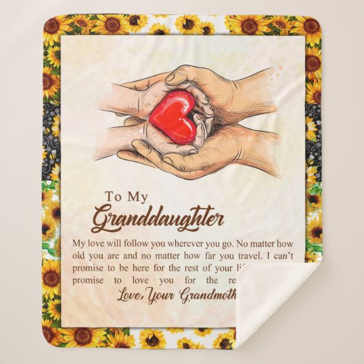 Couverture Sherpa Lettre Personnalisée À Ma Petite-Fille, (Devant)