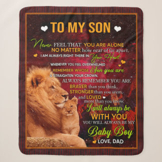 Couverture Sherpa Lettre Personnalisée À Mon Fils Amour De Papa Lion