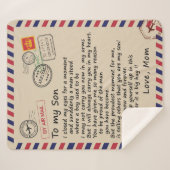 Couverture Sherpa Lettre personnalisée à mon fils de maman (Devant (Horizontal))