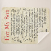 Couverture Sherpa Lettre Personnalisée À Mon Fils, Fils Birthday Gi (Devant (Horizontal))