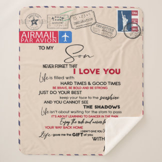 Couverture Sherpa Lettre Personnalisée À Mon Fils, Idée Fils Anniver