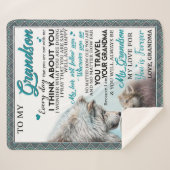 Couverture Sherpa Lettre Personnalisée À Mon Petit-Fils, Petit-Fils  (Devant (Horizontal))