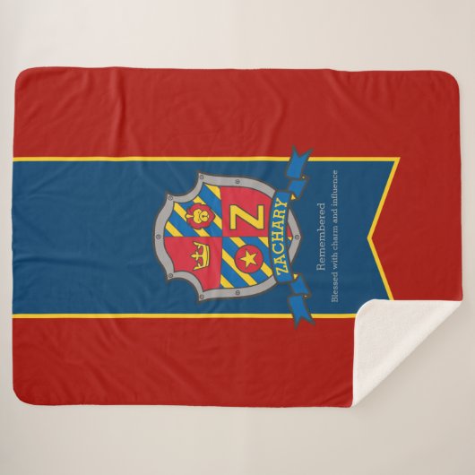 Couverture Sherpa Lettre Z Nom personnalisé Zachary signifiant armoi (Devant (Horizontal))