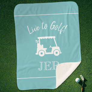 Couverture Sherpa Lettres Initiales Monogrammes de Chariot de Golf B