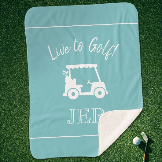 Couverture Sherpa Lettres Initiales Monogrammes de Chariot de Golf B