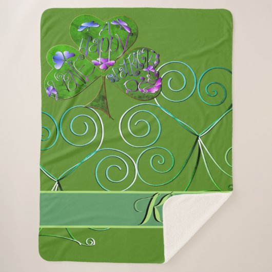 Couverture Sherpa Lettres Shamrocks fantaisistes (Devant)