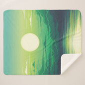 Couverture Sherpa Lever de soleil dans la mer habillage d'illustrati (Devant (Horizontal))