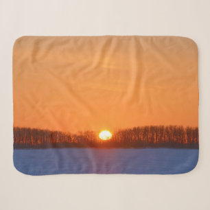 Couverture Sherpa Lever de soleil sur la prairie   Manitoba, Canada