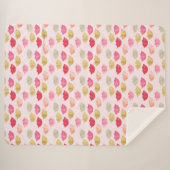 Couverture Sherpa Lèvres Aquarelle Rouge Rose Or (Devant (Horizontal))