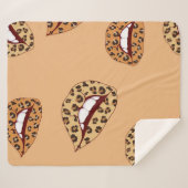 Couverture Sherpa lèvres Empreintes de léopard sans couture motif, l (Devant (Horizontal))