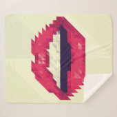 Couverture Sherpa Lèvres rouges faites de petits triangles, pixelisa (Devant (Horizontal))