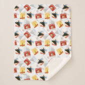 Couverture Sherpa L'Express polaire | Motif d'autocollant rétro (Devant)