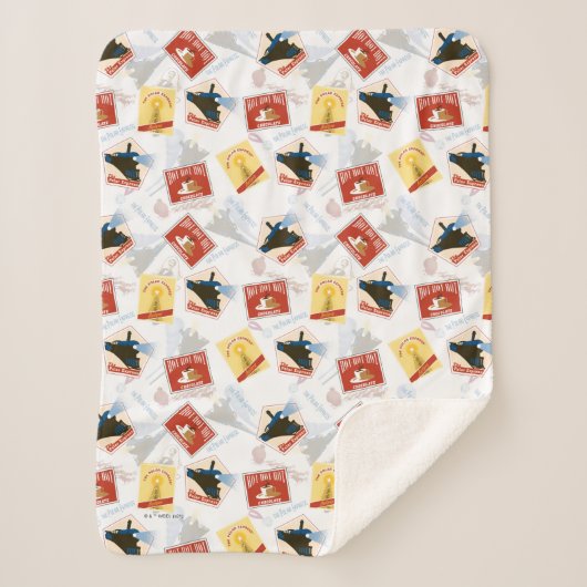 Couverture Sherpa L'Express polaire | Motif d'autocollant rétro (Devant)