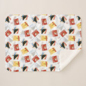 Couverture Sherpa L'Express polaire | Motif d'autocollant rétro (Devant (Horizontal))