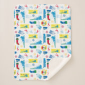 Couverture Sherpa L'Express polaire | Motif d'icône de Noël (Devant)