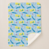 Couverture Sherpa L'Express polaire | Retro Train & Ticket Motif (Devant)