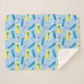 Couverture Sherpa L'Express polaire | Retro Train & Ticket Motif (Devant (Horizontal))