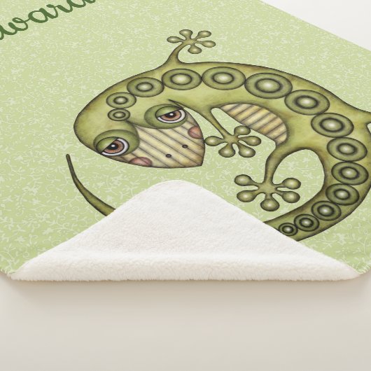 Couverture Sherpa Lézard vert (3/4)