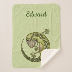 Couverture Sherpa Lézard vert