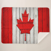 Couverture Sherpa Lg Drapeau canadien enveloppé dans Love Sherpa Bla (Devant (Horizontal))