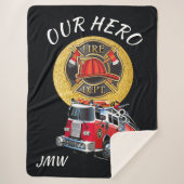 Couverture Sherpa LG Fire Dept enveloppé dans Love Sherpa Blanket (Devant)