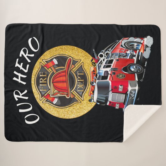 Couverture Sherpa LG Fire Dept enveloppé dans Love Sherpa Blanket (Devant (Horizontal))