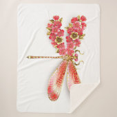 Couverture Sherpa libellule de fleurs avec sakura de bijoux (Devant)
