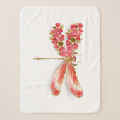 Couverture Sherpa libellule de fleurs avec sakura de bijoux (Devant)