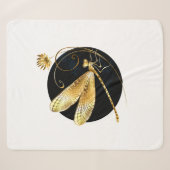 Couverture Sherpa libellule d'or en cercle noir (Devant (Horizontal))